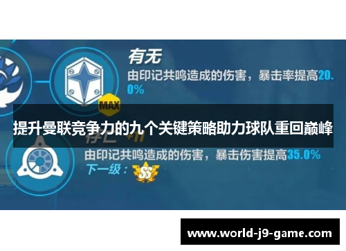 提升曼联竞争力的九个关键策略助力球队重回巅峰