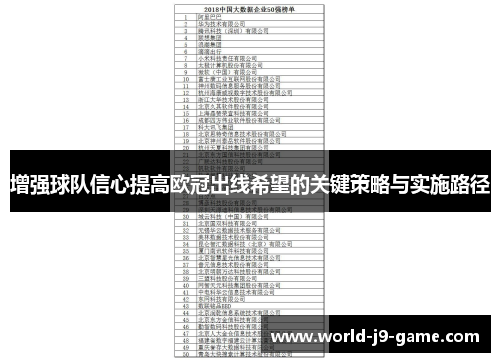 增强球队信心提高欧冠出线希望的关键策略与实施路径